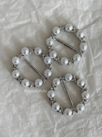 Пряжка жемчуг серебро 22,5 мм