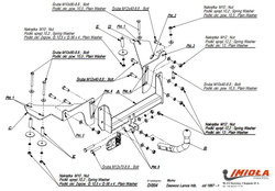 Фаркоп IMIOLA D.004 для Daewoo Lanos хетчбек 1997-2009 / Chevrolet Lanos хетчбек 2004-2009(паспорт и сертификат в комплекте)(без электрики)