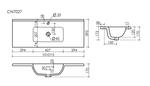 CN7027 Раковина мебельная накладная Compact 1010x395x175, цвет белый