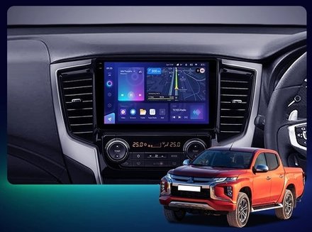 Магнитола для Mitsubishi L200 2019-2024 (правый руль, климат) - Redpower 85345 PRO/PROmax ТОП звук, 2K QLED, Android 14, CarPlay, 4G SIM-слот