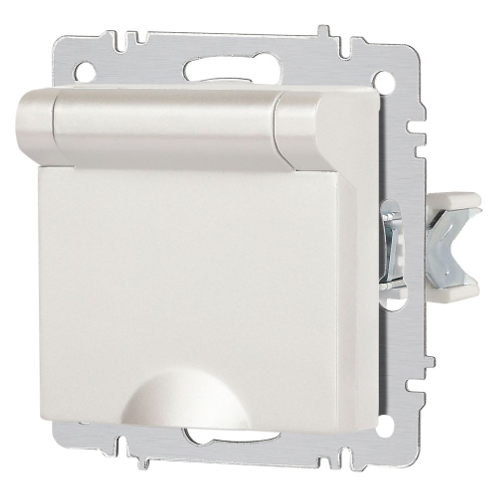 Розетка Intro Accent 6-203-06 с заземлением 2P+E Schuko с крышкой 16А-250В IP20 СУ AL/CU перламутр | Intro