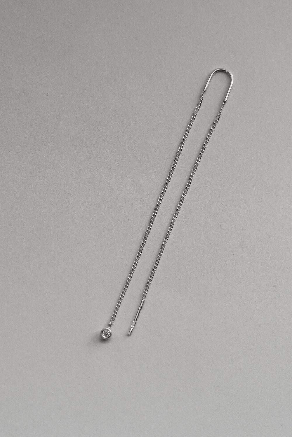 Моносерьга-протяжка с фианитом