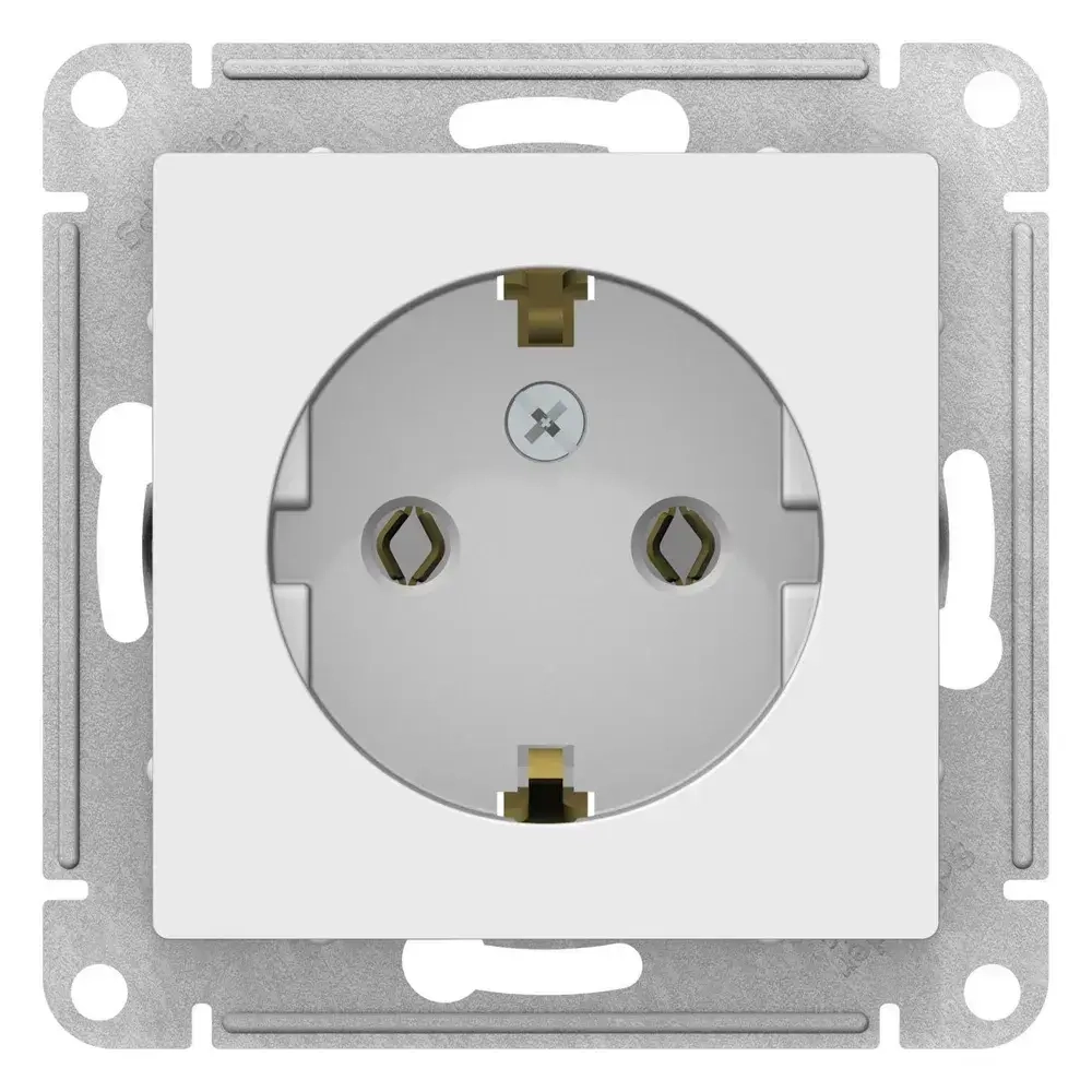 Розетка ATLASDESIGN с заземлением, 16А, механизм, белый