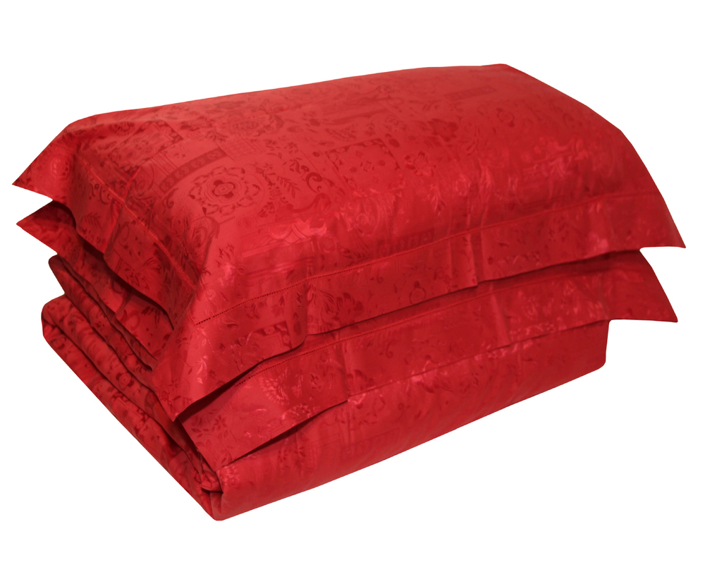 Постельное белье 2 спальное евро SilkLine Luolai красное