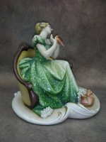 Статуэтка. Фарфор. Дама с какаду. Capodimonte. Италия