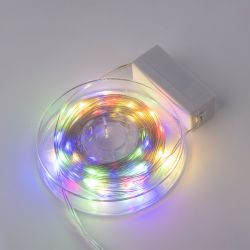 ULD-S1000-100-DTA MULTI IP20 DEW BAND Гирлянда светодиодная Полоса. 10м. 100 светодиодов. Разноцветный свет. Провод прозрачный. ТМ Uniel