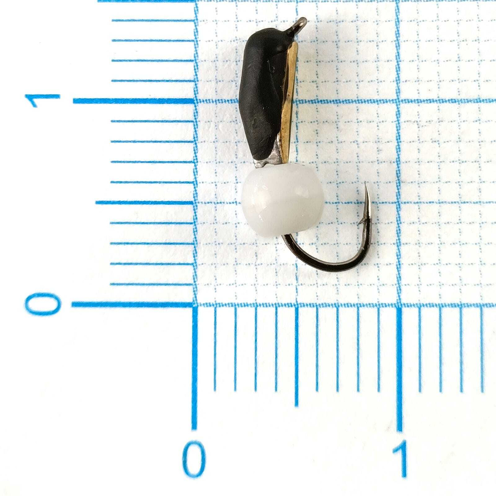 Мормышка Владимирская 426 "Гвоздик с белым шариком", с коронкой, 2.5мм, 0.6гр (15шт/уп)