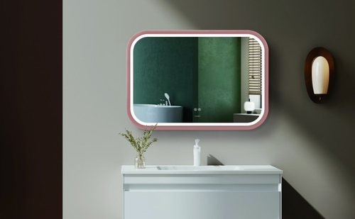 Зеркало с подсветкой Esbano ESMR3310KDG 100x70 Прямоугольная цвет розовое золото