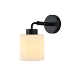 Настенный светильник 1x60Вт E27, металл/стекло, чёрный мрамор/белый