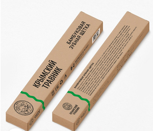 Натуральная бамбуковая зубная щетка с щетиной мятного цвета