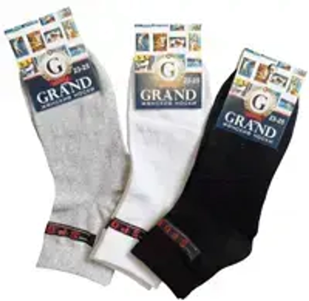 Носки женские спортивные GRAND LINE короткий паголенок, цвет белый р. 23