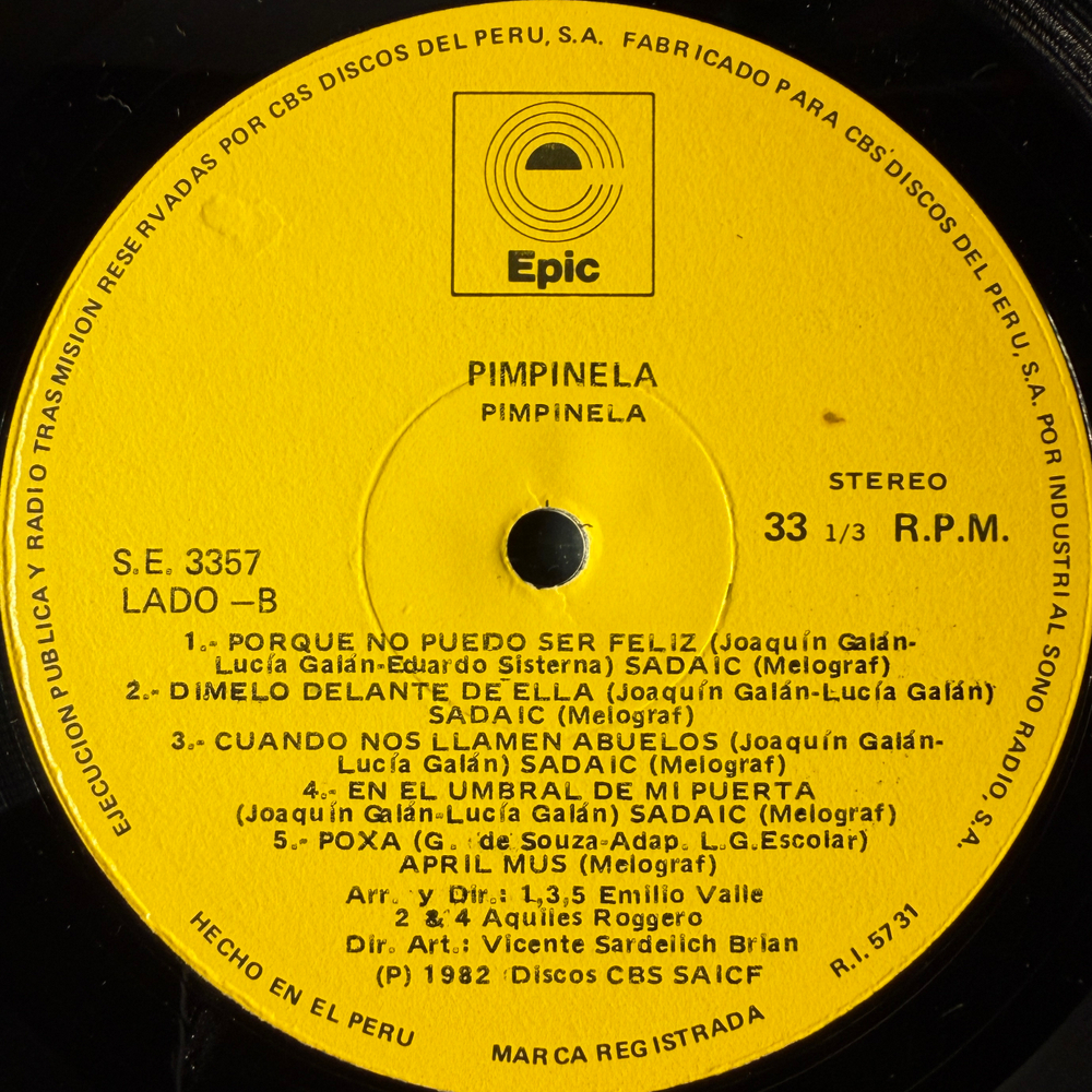 Pimpinela ‎– Pimpinela (Перу 1982г.)