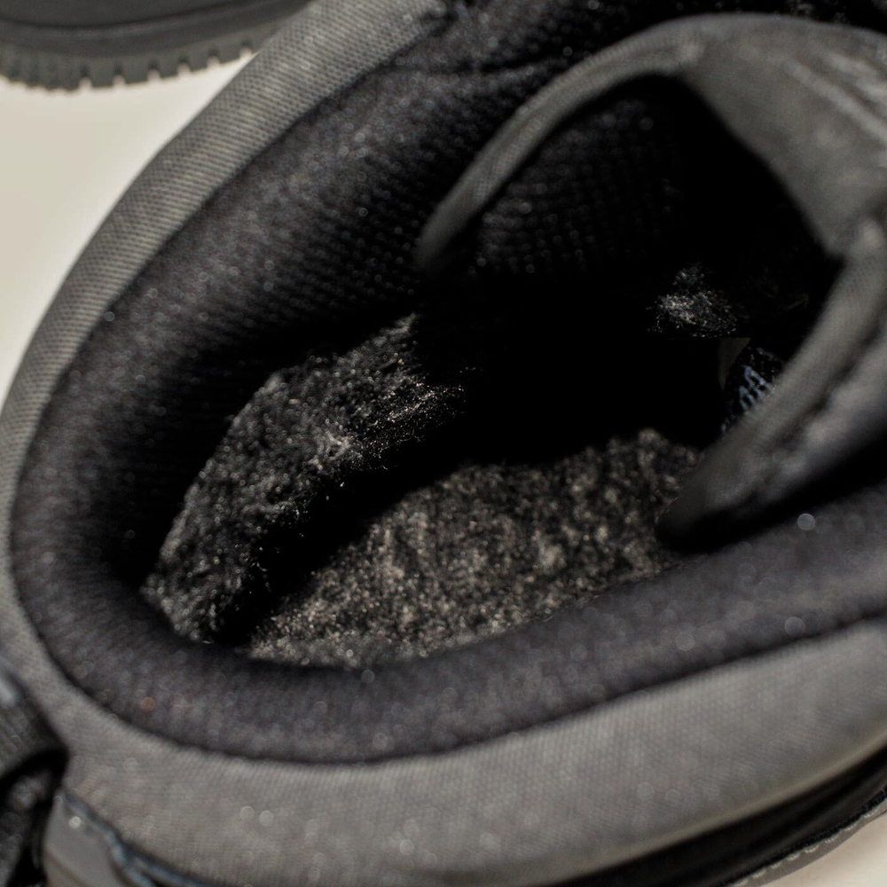 Кроссовки Nike Air Force 1 Mid Black / Grey with Fur
