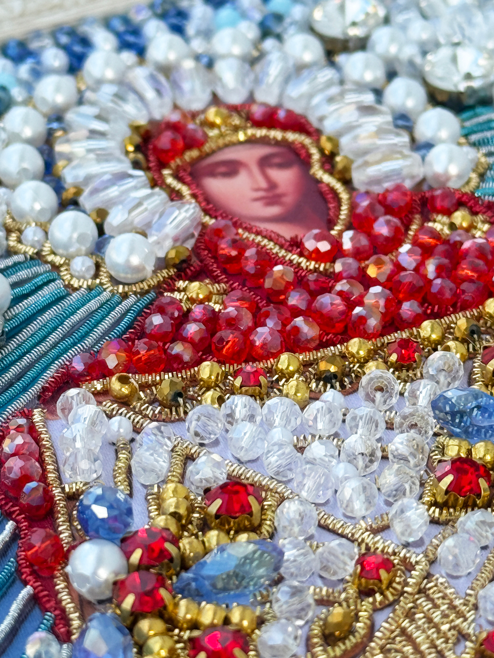 Принт-И22 Ткань с нанесенной авторской схемой Покров Пресвятой Богородицы (+инструкция)