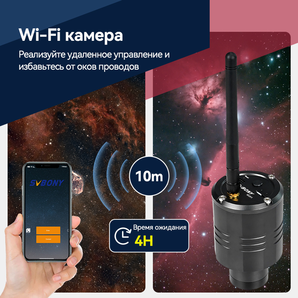 Астрономическая камера SVBONY SC311 IMX662 2.4G WIFI для EAA