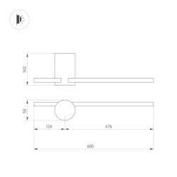 Светильник SP-VINCI-S600x55-7W Day4000 (BK, 110 deg, 230V) (Arlight, IP20 Металл, 3 года) 034170