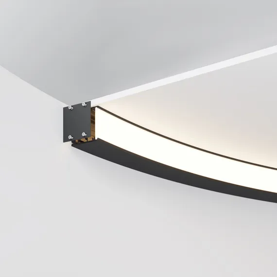 Радиусный профиль 35x35 D1500мм внутренний 1/4 круга черный Led Strip alm-3535r-b-in-90°-1.5m
