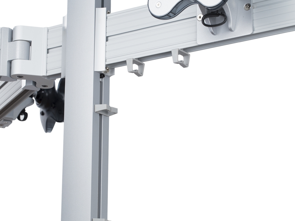 ErgoFount TBBS-800WC Настольное крепление back-to-back для 8 мониторов диагональю до 24'' конфигурации 1х4 с зажимом к столу типа "С". Цвет - серебристый