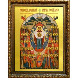 Собор Святых Покровителей Российского Воинства. Икона на холсте