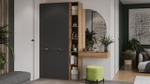 Прихожая с зеркалом комплект мебели Яблоня Беллуно/Стекло Графит матовый 197х37х217 см