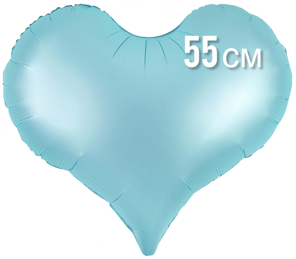 Сердце голубое матовое фольга 55 см