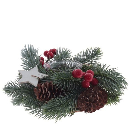 GAEM Подсвечник "Новогодняя композиция", L19 W19 H8 см