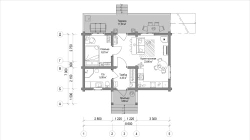Проект Дома 51 кв. м из бруса Д-39