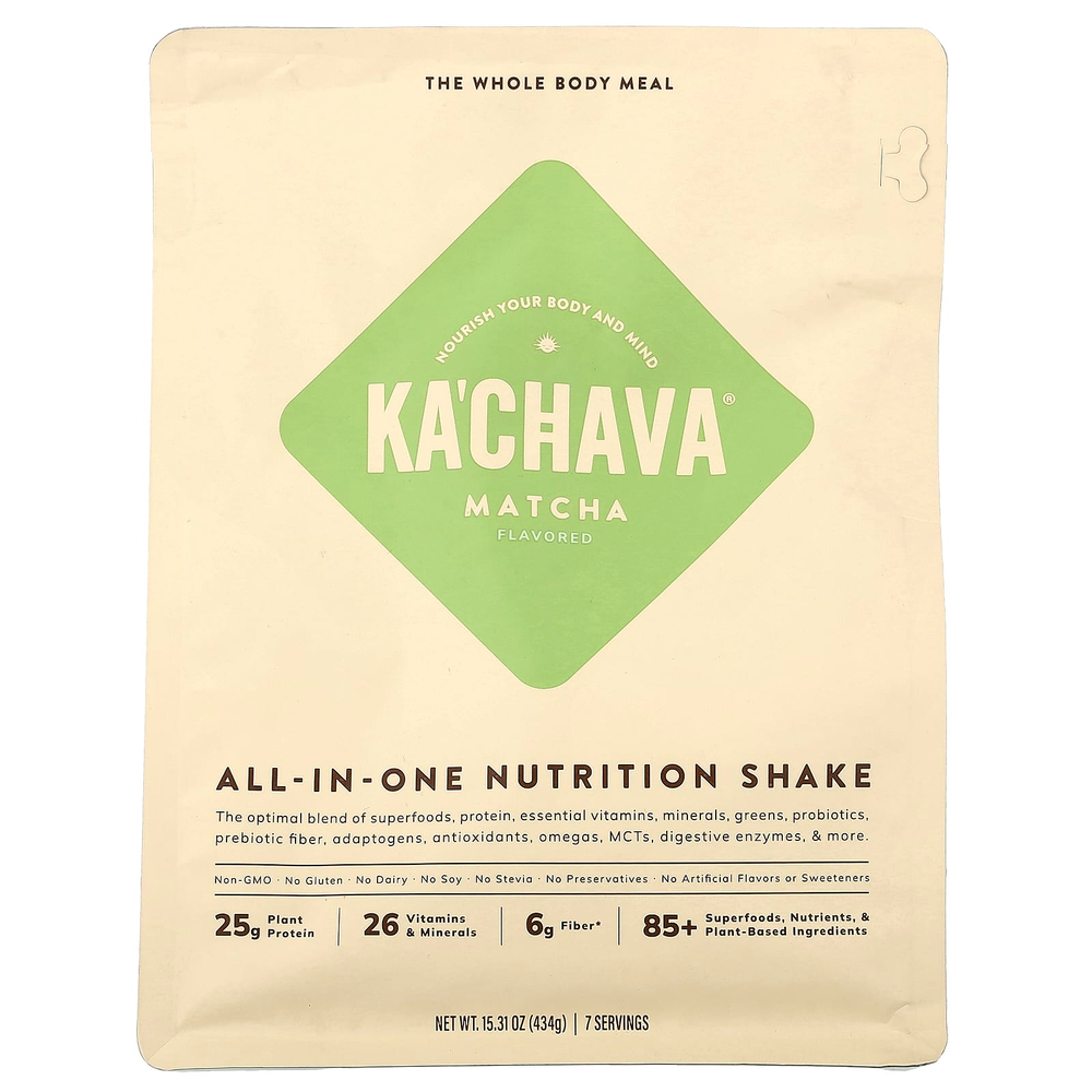 KaChava, универсальный питательный коктейль, матча, 434 г (15,31 унции)