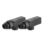 Набор дизайн-вентилей Royal Thermo CUBE осевой (черный) 1/2"