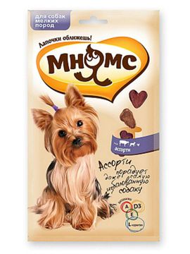 Мнямс Лакомство для собак мелких пород ассорти говядина, ягненок, курица, 60 гр