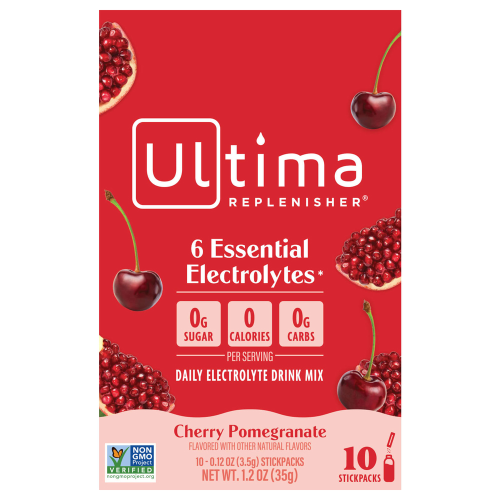 Ultima Replenisher, 6 Essential Electrolytes, ежедневная смесь для приготовления электролитов, вишня и гранат, 10 пакетиков по 3,5 г (0,12 унции)