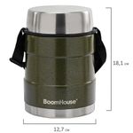 Термос 1,2 л для еды/напитков с широким горлом, BOOMHOUSE (БУМХАУС) RIBBED, контейнер, нержавеющая сталь SUS304, 700323