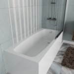Ванна акриловая Vincea VBT-2S170-FR с каркасом 1700*750*440, пристенная, цвет белый