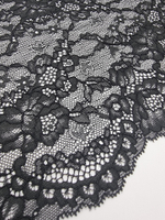 Кружево эластичное черное КС161 (22 см)