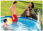Каркасный бассейн 244х51 см Intex 28205, круглый семейный бассейн для дачи Metal Frame 1828 л