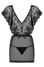 Чёрное прозрачное мини-платье Merossa Chemise LXL (46-48) (Цвет: черный)