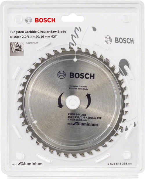 Пильный диск BOSCH Eco for Aluminium, 160х20х2 мм, Z42 2608644388