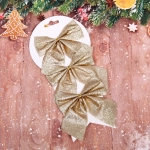 Бант на ёлку «Зимнее очарование» 11*11 см (набор 3 шт), Шампань