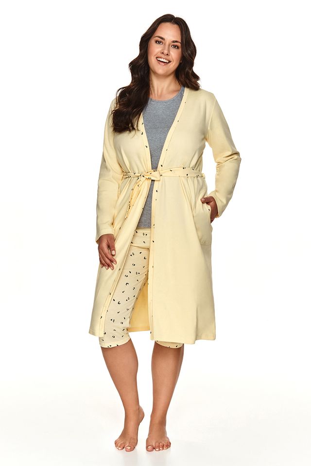 Халат из вискозы с длинным рукавом