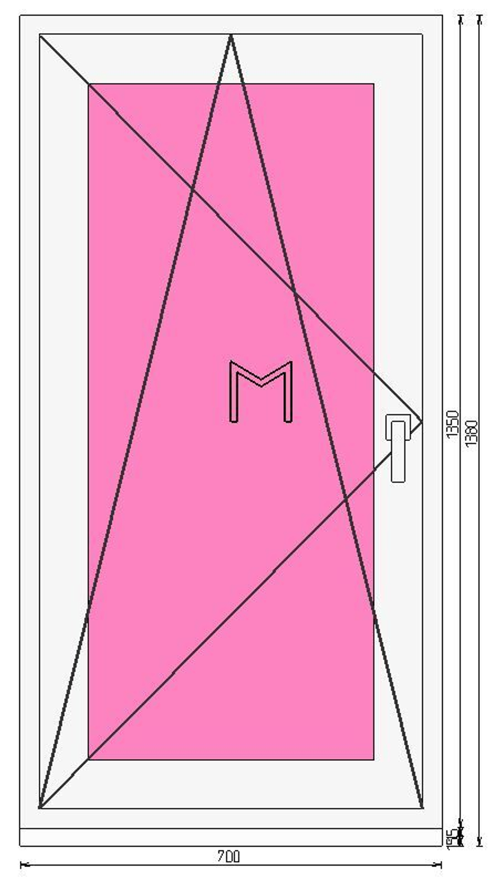 Пластиковое окно 1350 х 700 ТермА Эко + Москитная сетка