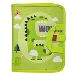 Папка для рисования со стирающимися фломастерами А4, 6 поверхностей на молнии, 3 маркера и 2 салфетки в комплекте, для мальчика, с динозавриками