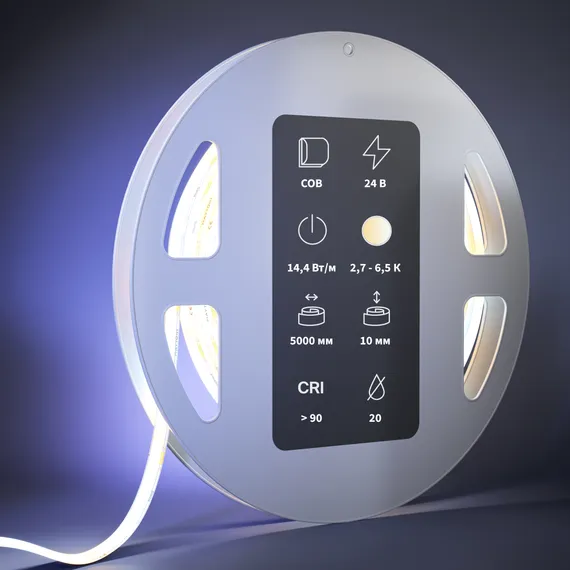 Светодиодная лента Ультра 24В COB 14,4Вт/м 5м 2700-6500K IP 20 201125 Led Strip 201125