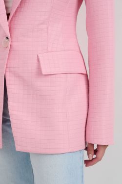 Приталенный жакет со стежкой розового цвета