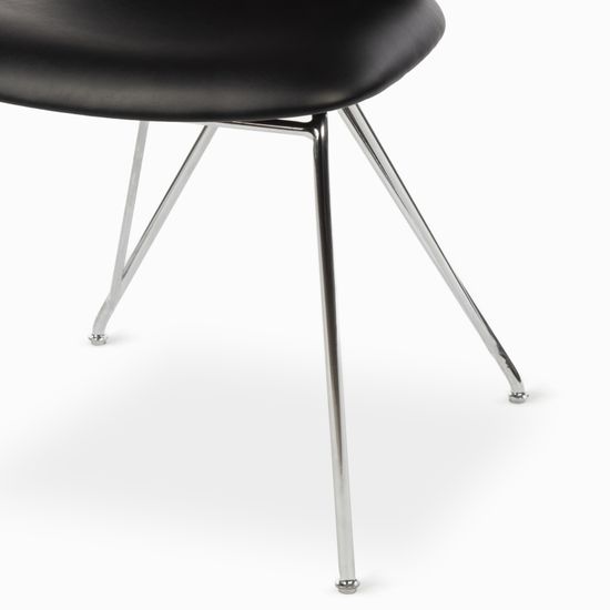 Обеденный стул Prima металлический каркас, черная экокожа