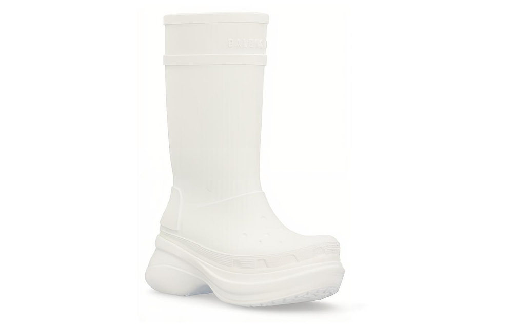 Crocs x Balenciaga Balenciaga comfortable all-match mid-tube boots women's white