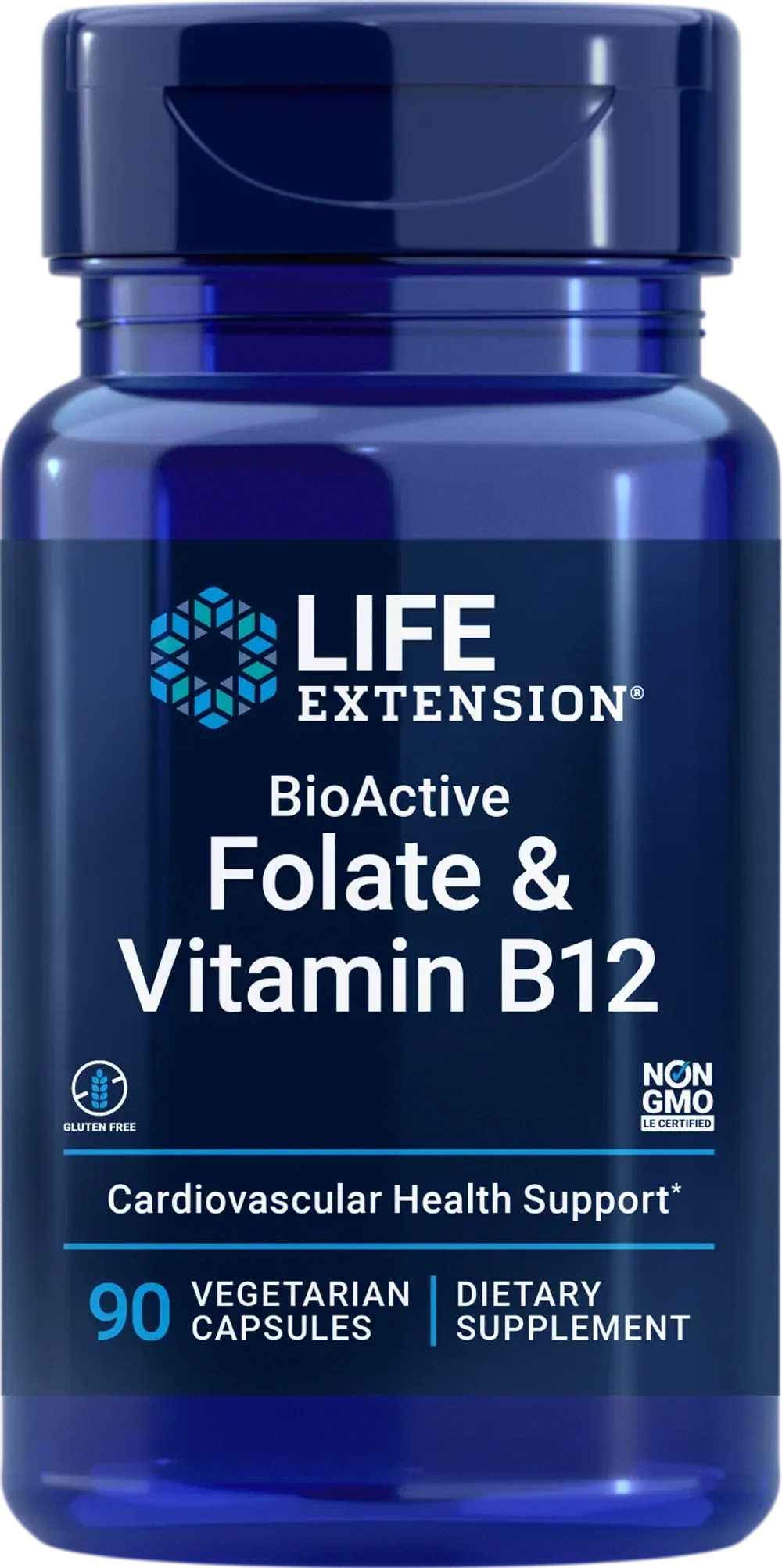 BioActive Folate & Vitamin B12 90 капсул Life Extension