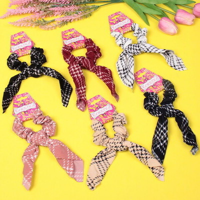 Резинка для волос 1шт «Collection KiKil», золотая клетка, микс 6 цветов, d-8.5см