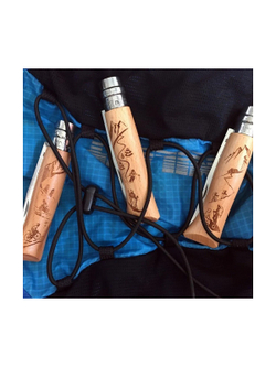 Нож Opinel №8 Alpine adventures, нержавеющая сталь, рукоять дуб, гравировка лыжи, 002188