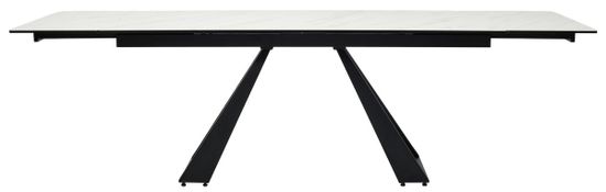 Стол FONDI 180 MARBLES KL-99 Белый мрамор матовый, итальянская керамика/ черный каркас