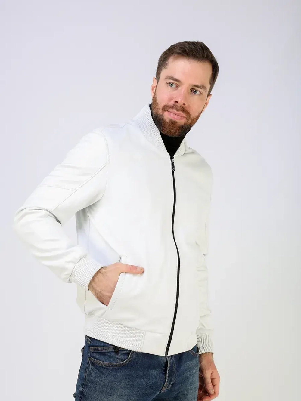 Кожаная куртка демисезонная Турция бомбер